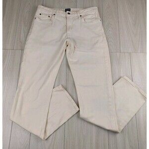 Bonobos Travel Jeans Mens 32x33* Off White Slim Straight Fit Stretch Preppy